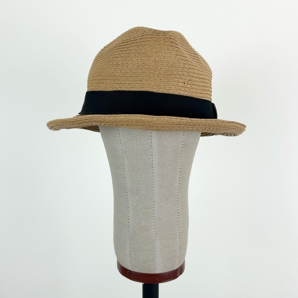 Aritzia Talulah Straw Hat Black Bow - Picture 2 of 7
